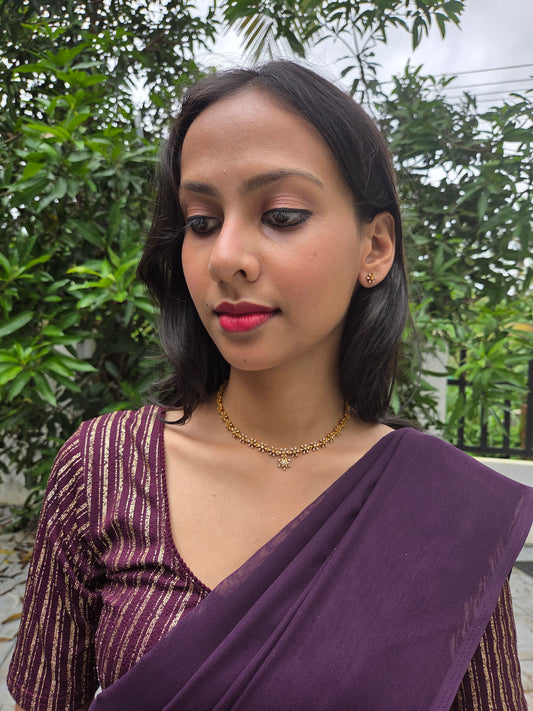 Manjusmita Premium Quality 22k Gold Plated Stylish and Trendy AD Stoned Necklace Set