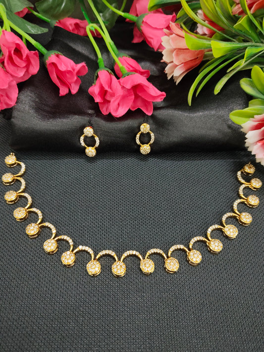 Chandrika Valli Party Wear AD Stoned Budget Friendly Necklace Set