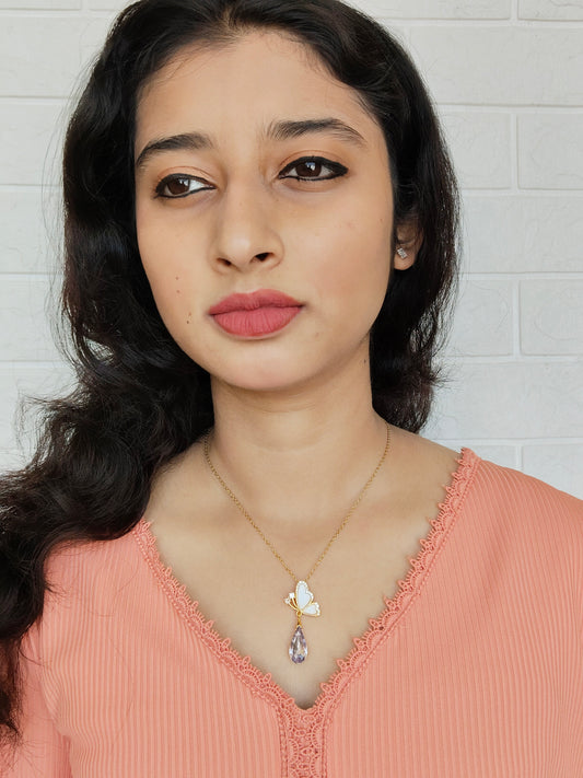 Tear of the Butterfly Premium Quality 18k Gold Plated Simple and Elegant Western Chain with Pendant
