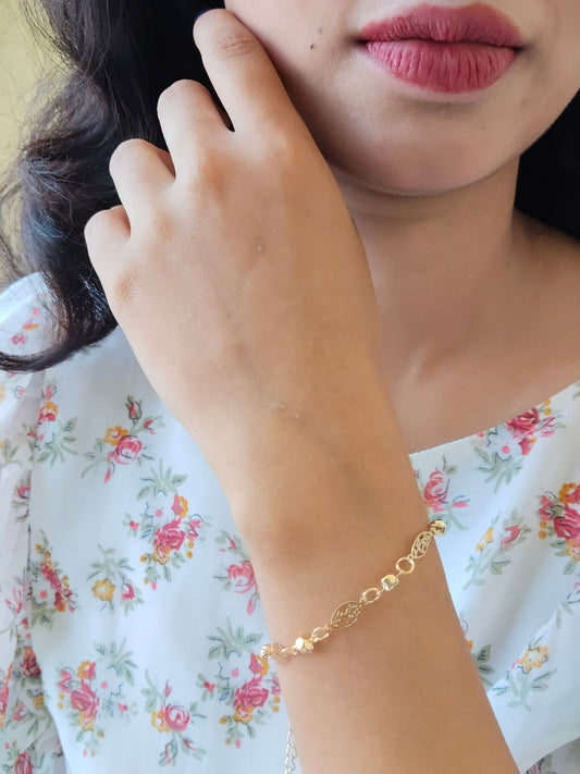 Golden Filigree Budget Friendly Daily Wear 18k Gold Plated Stylish and Trendy Bracelet