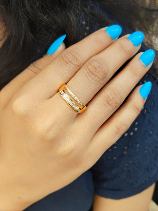GoldSymphony 24k Gold Plated Beautiful AD Stoned Adjustable  Ring