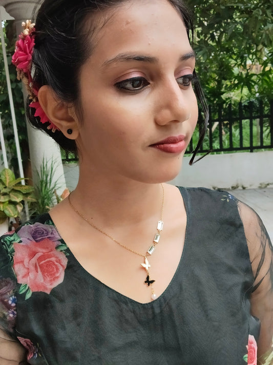 Chitrapata 18k Gold Finished Premium Quality Butterfly Designed Simple and Elegant Western Chain