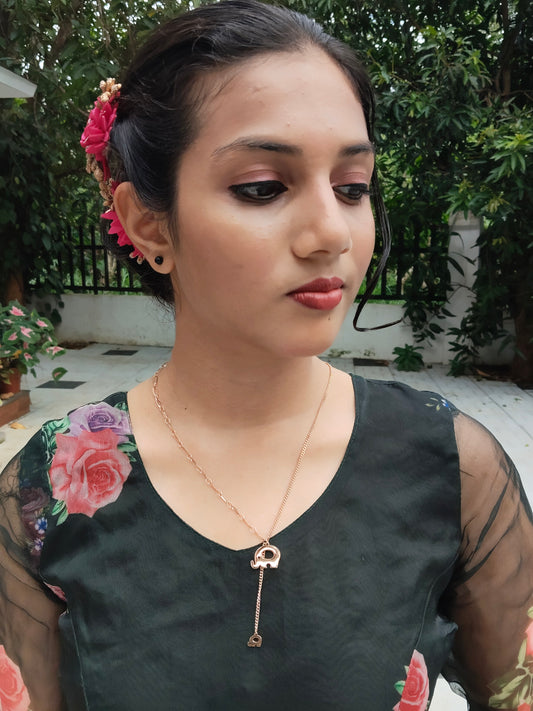 TrunkTales Premium Quality Rose Gold Plated Simple and Elegant Western Chain with Pendant