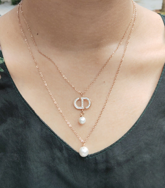 Sukumalika Premium Quality Rose Gold Plated Two Layered Budget Friendly Stylish Western Chain