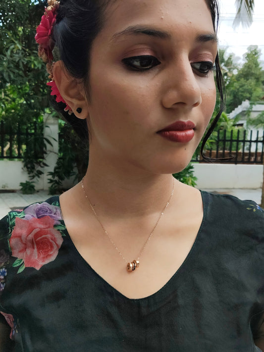 Sutramaala Premium Quality Rose Gold Plated Simple and Elegant Western Chain with Pendant