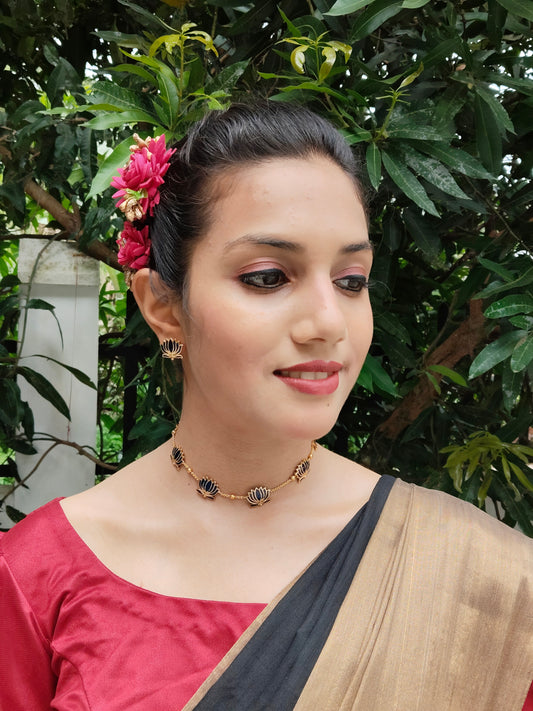 Lotusarita Trending Manju Warrier Inspired Traditional Lotus Choker Set in 3 Different Colors