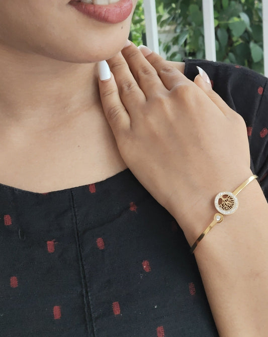 EternaTree Premium Quality Budget Friendly Anti-Tarnished Openable Free Size Kada Bangle