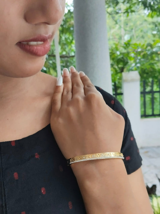 Roman Premium Quality Budget Friendly Anti-Tarnished Openable Free Size Kada Bangle