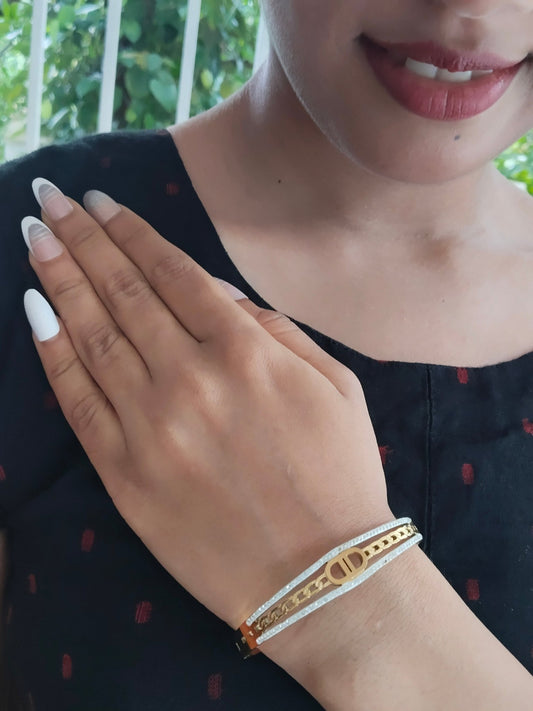 Tejovati Premium Quality Budget Friendly Anti-Tarnished Openable Free Size Kada Bangle