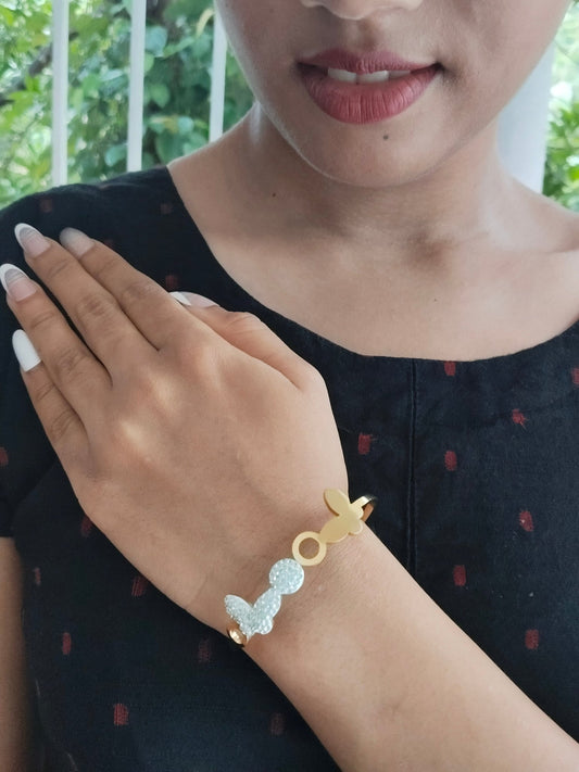 GlowCycle Premium Quality Budget Friendly Anti-Tarnished Openable Free Size Kada Bangle