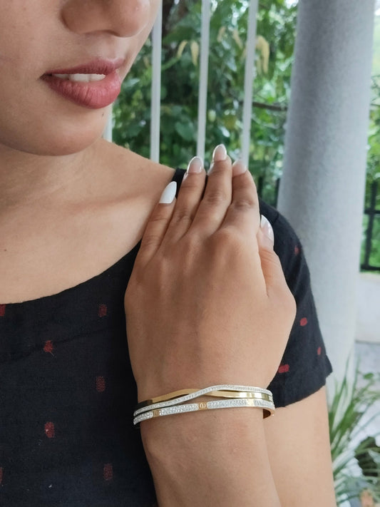 Svarnarambh Premium Quality Budget Friendly Anti-Tarnished Openable Free Size Kada Bangle