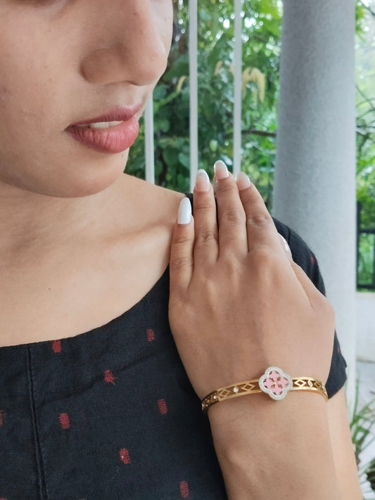 Pink Dusk Premium Quality Budget Friendly Anti-Tarnished Openable Free Size Kada Bangle