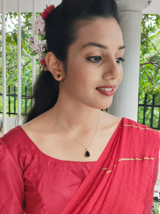 Shyamika Budget Friendly Silver Plated Simple and Elegant Western Chain and Earring Combo Set