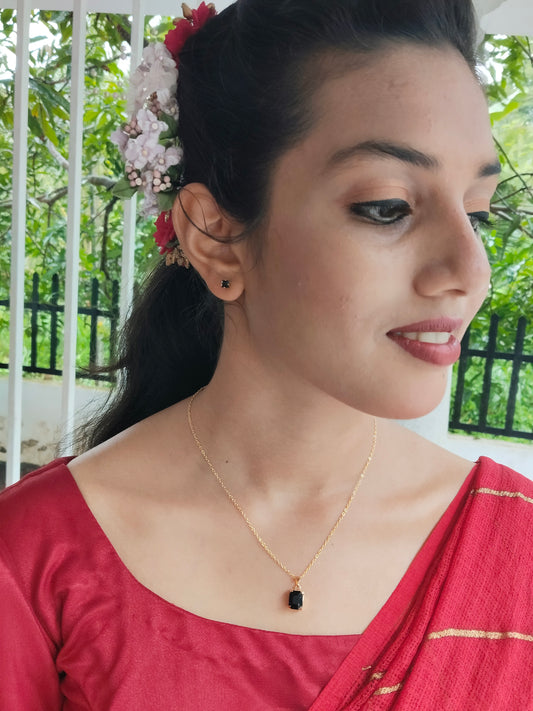 Krishnakriti Budget Friendly Gold Plated Simple and Elegant Western Chain and Earring Combo Set