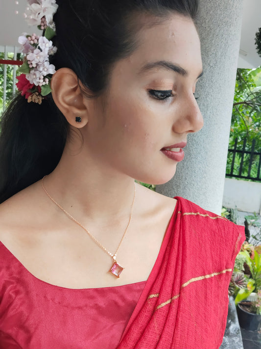 Crystara Premium Quality Rose Gold Plated Simple and Elegant Western Chain with Pendant available in 2 colors