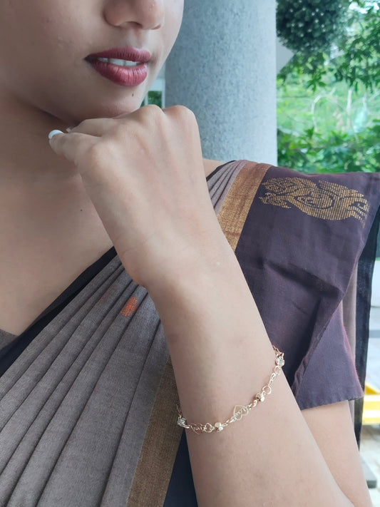 Aurora Heartline Budget Friendly Daily Wear 18k Gold Plated Stylish and Trendy Bracelet