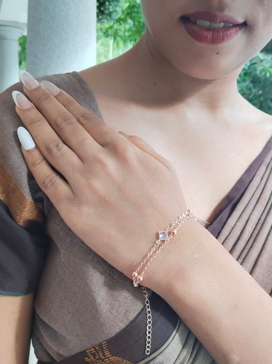 LumiChain Budget Friendly Rose Gold Finished Simple and cute Bracelet