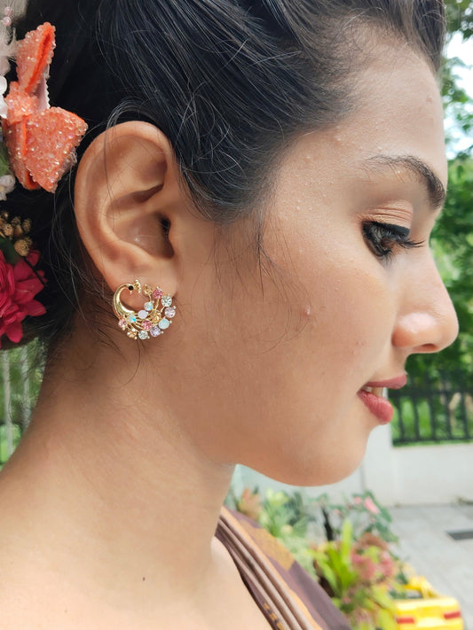 Peacock Sparkle Premium Quality Budget Friendly Peacock Design Western Earring