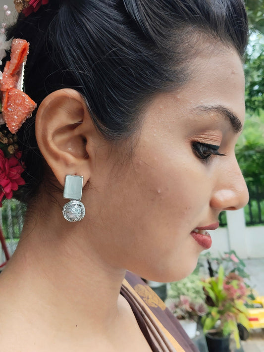 WiredWhisper Budget Friendly Silver Plated Elegant and Stylish Earring