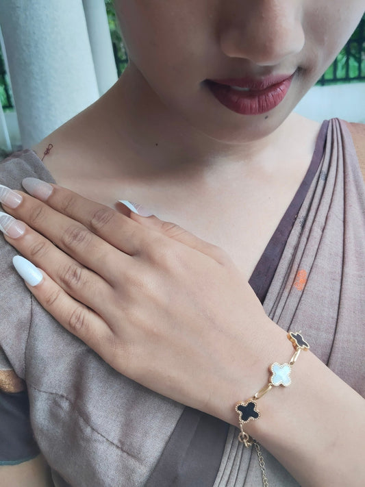 Midnight Petals Premium Quality 22k Gold Plated Budget Friendly Trendy and Stylish Bracelet