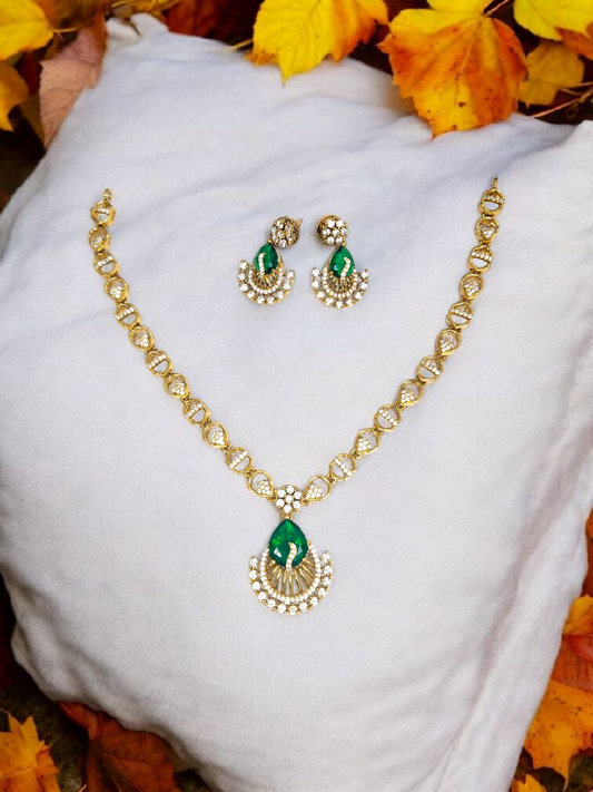 Shringarika Beautiful Necklace Set with shimmering AD stones