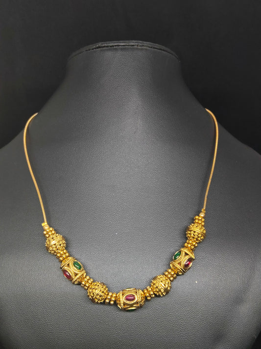 Hemarangini Premium Quality Antique Gold Stylish and Traditional 22k Gold Plated Necklace Set