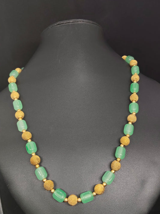 Mridulekha Premium Quality Antique Gold Stylish and Trendy Beaded Mid length Chain in 3 different Colors
