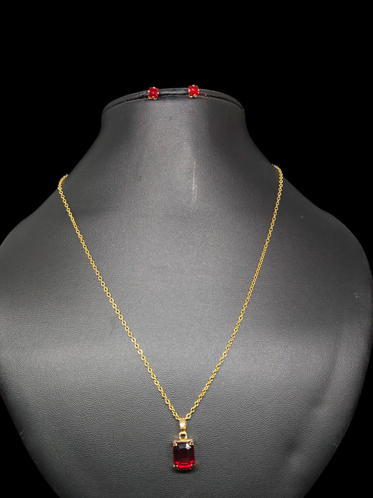 Sindoorika Budget Friendly Gold Plated Simple and Elegant Western Chain and Earring Combo Set