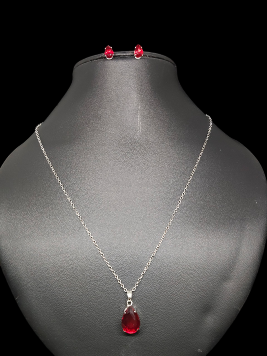 Redora Budget Friendly Silver Plated Simple and Elegant Western Chain and Earring Combo Set