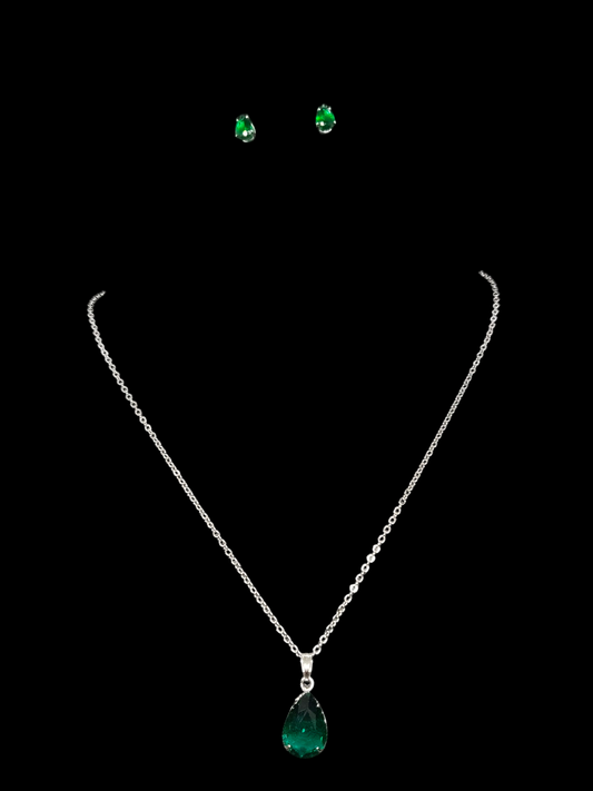 Chudamani Budget Friendly Silver Plated Simple and Elegant Western Chain and Earring Combo Set