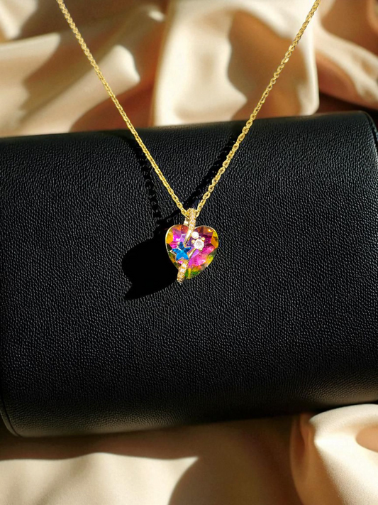 Heart Prism Premium Quality 18k Gold Plated Simple and Elegant Budget Friendly Western Chain