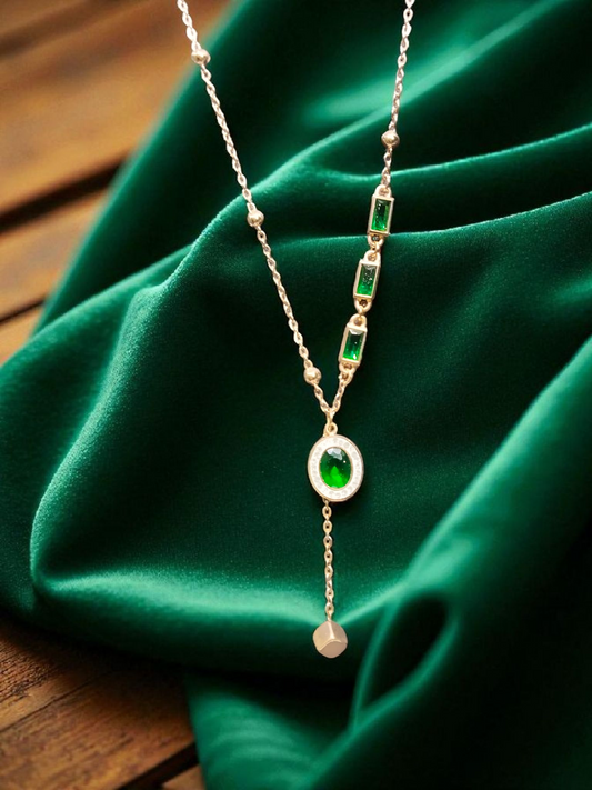 Nayanmohini Premium Quality Rose Gold Plated Simple and Elegant Western Chain with Pendant