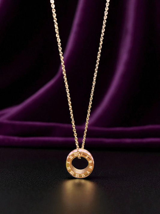 Rosé Orbit Premium Quality Rose Gold Plated Simple and Elegant Western Chain with Pendant