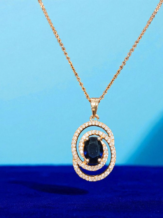 Charmora Premium Quality 18k Gold Plated Simple and Elegant Western Chain with Pendant available in 3 colors
