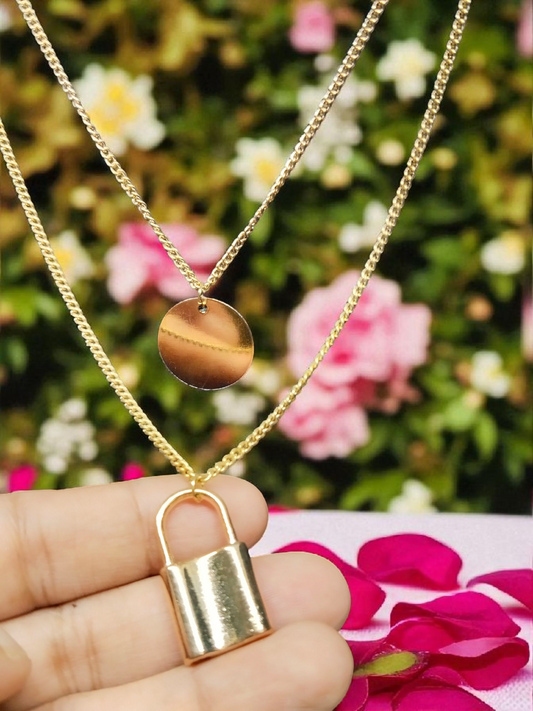 Layered Lock 3 layered 22k Gold Plated Premium Quality Trendy and Stylish Western Chain