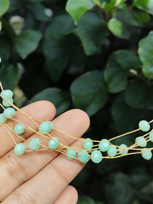 Mint Whispers 3 Layered Pastel Green Color Beaded Trendy and Stylish Western Chain