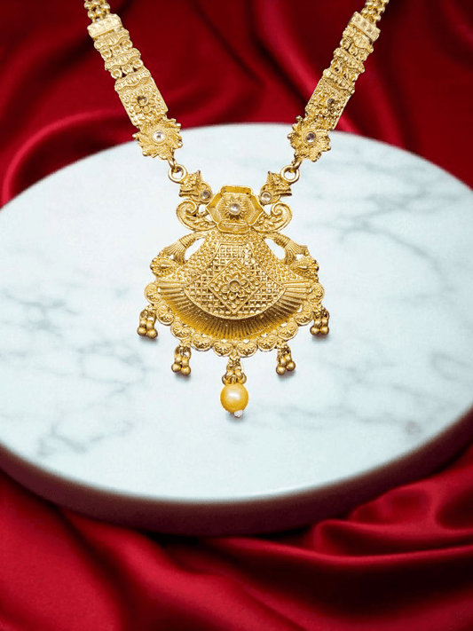 Annapurna Premium Quality 22k Antique Gold Plated Traditional Show Chain/Long Haram