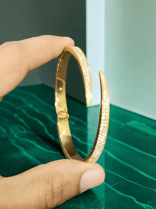 Diamond Drift Premium Quality Budget Friendly Anti-Tarnished Openable Free Size Kada Bangle