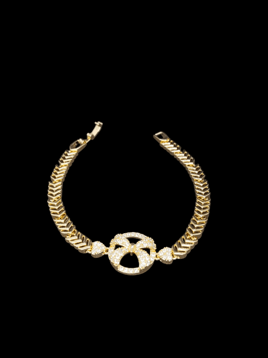 Regalia Loop Premium Quality 22k Gold Plated AD Stoned Trendy and Stylish Bracelet