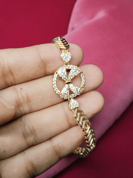 Regalia Loop Premium Quality 22k Gold Plated AD Stoned Trendy and Stylish Bracelet
