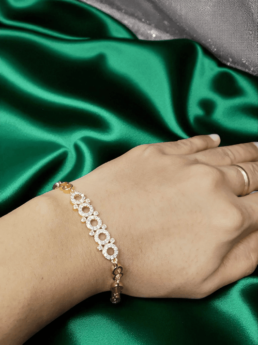 CircleMuse Premium Quality 22k Gold Plated Budget Friendly AD Stoned Trendy and Stylish Bracelet