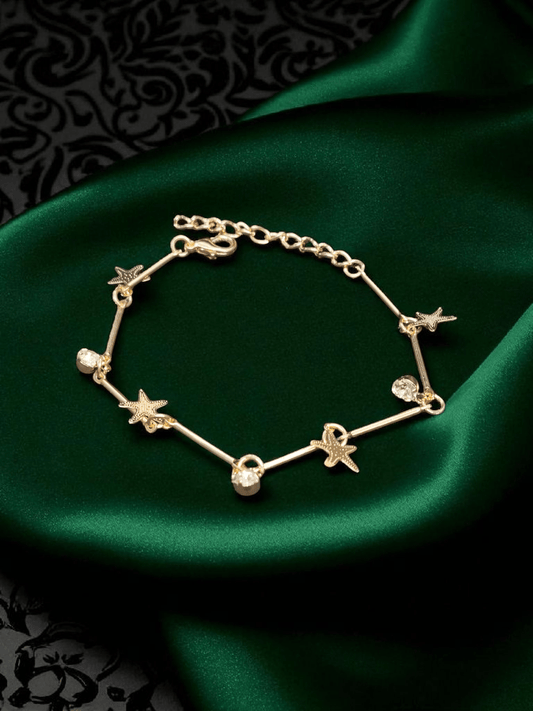 Starry Shore Budget Friendly Daily Wear 18k Gold Plated Stylish and Trendy Bracelet
