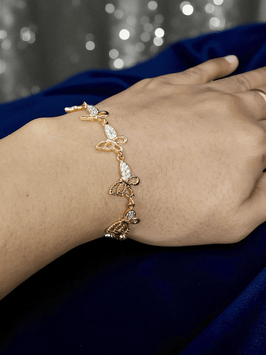 Butterfly Waltz Premium Quality Trendy and Stylish 18k Gold Plated Butterfly Designed Bracelet