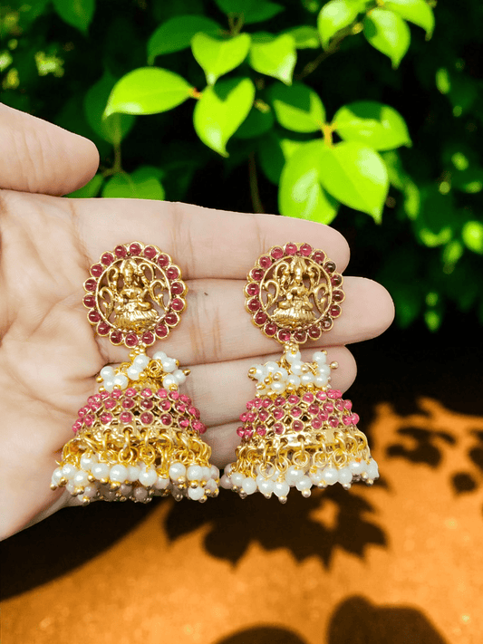 LakshmiRatna Premium Quality 22k Gold Plated Budget Friendly Traditional Jumuka Earring