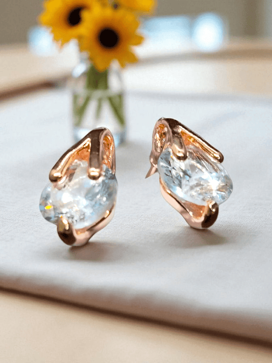 ShineVault Budget Friendly Rose Gold Finish Simple Stud Western Earring