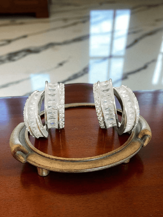 Iced Loop Premium Quality Budget Friendly Silver Plated Stud with Stoned Western Earring