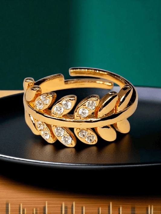 Crownleaf 24k Gold Plated Budget Friendly Adjustable Stylish Ring
