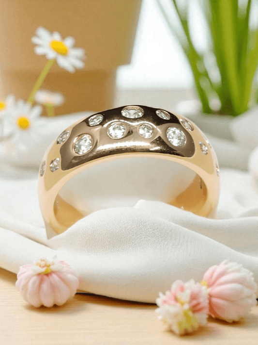 HaloPebble Premium Quality Elegant and Trending Xuping AD Stoned Ring