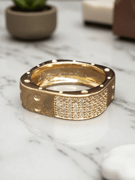 CrownBrick Premium Quality Stylish and Beautiful Square Shaped Xuping Ring