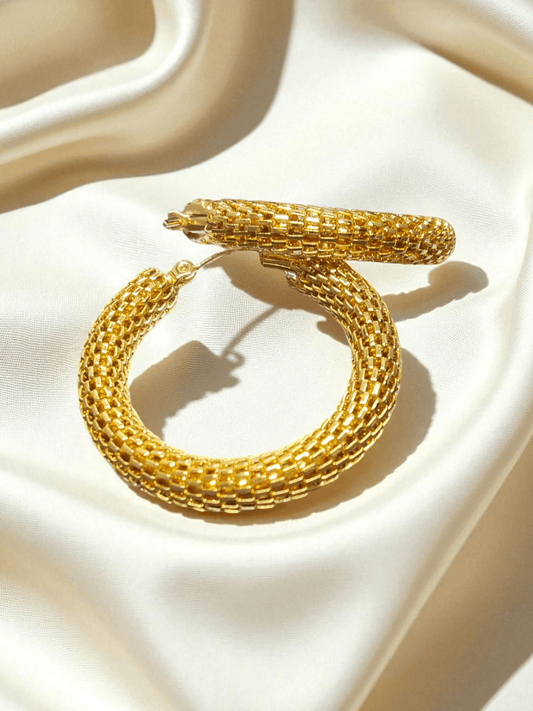 WovenHalo Premium Quality Anti-Tarnished Statement Hoop Earring